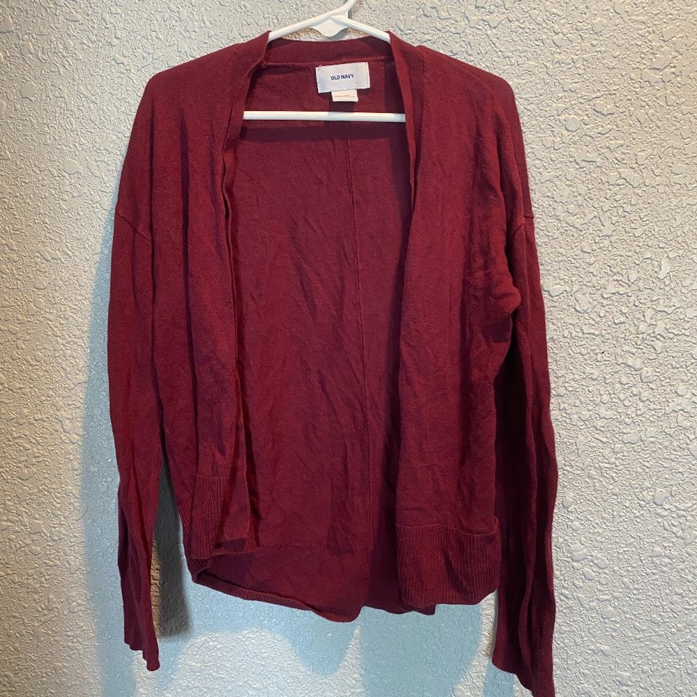 *3/$30* Old Navy Girl's Size M (8) Maroon Long Sleeve Cardigan